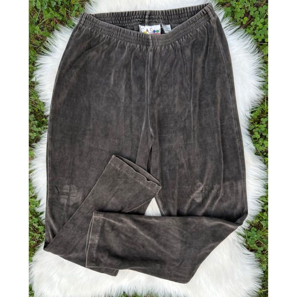 90s C.A Sport Velvet Sweatpants - Vintage Velour Pants - 90s Trackpants